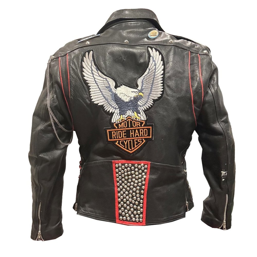Harley Davidson Inspired Leather Jacket and Matching Leather Pants